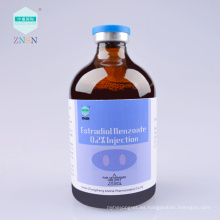 Inyección de benzoato de estradiol al 0,2%, hormonas sexuales, que se utilizan para el estro y la placenta y la muerte fetal.